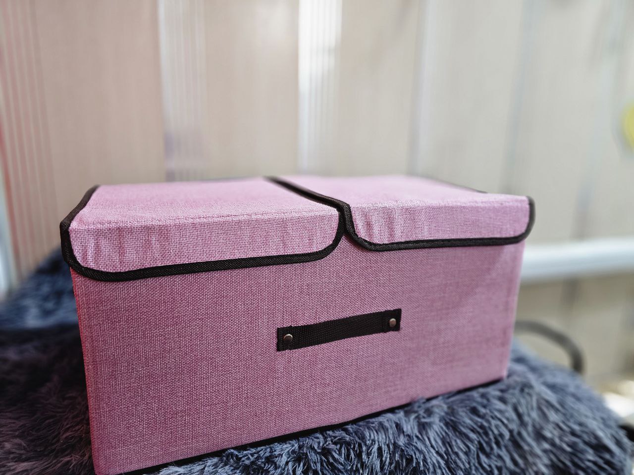 Coffres de rangement pliables en tissu Double ouverture , avec poignées en corde de coton
