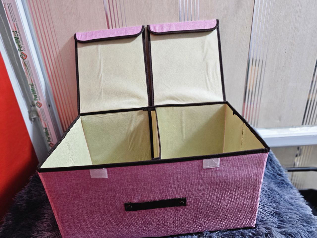 Coffres de rangement pliables en tissu Double ouverture , avec poignées en corde de coton