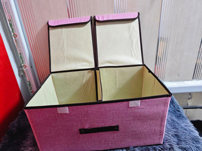 Coffres de rangement pliables en tissu Double ouverture , avec poignées en corde de coton