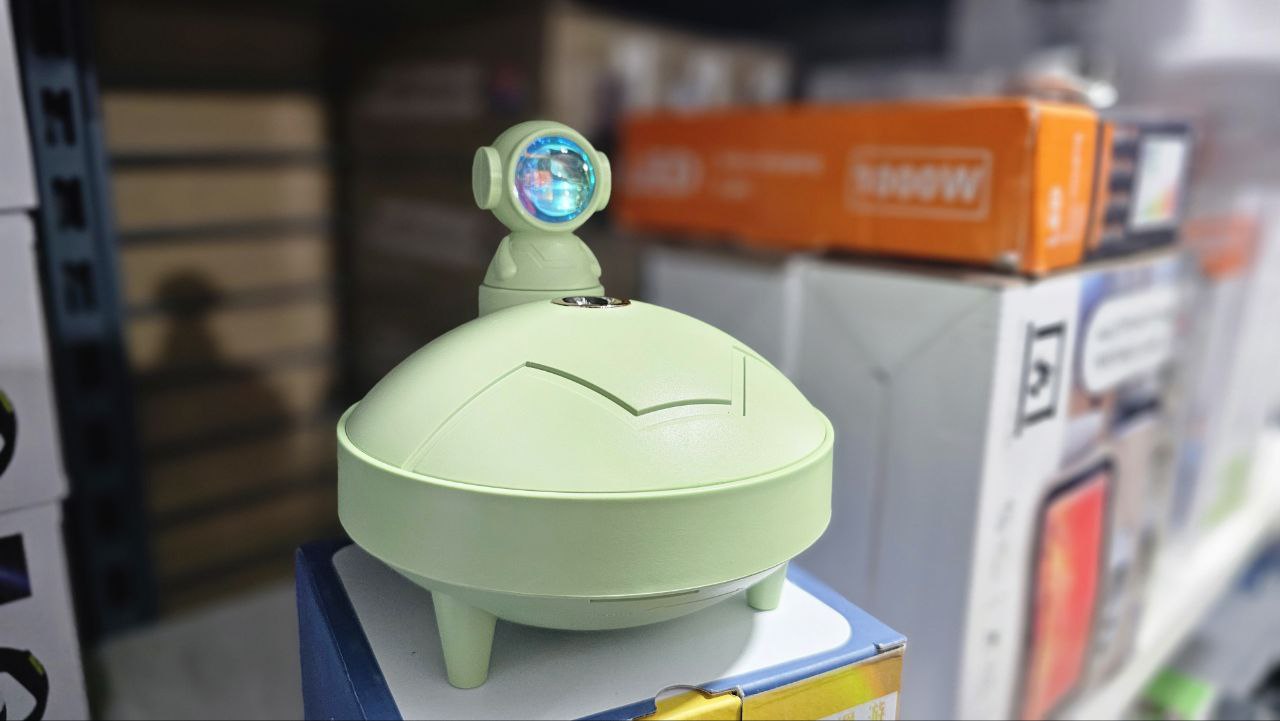 Lampe de coucher de soleil d'astronaute et humidificateur d'air sans fil, diffuseur à batterie Rechargeable1200mAh