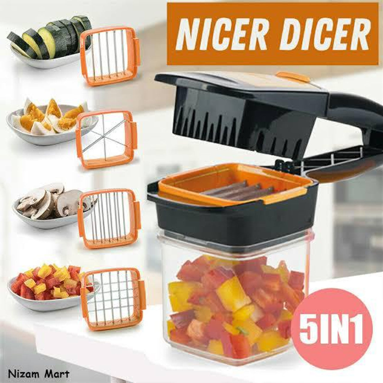 Home Chef Nicer Dicer Multi-Cutter 5en1 Pour Fruits Et Légumes