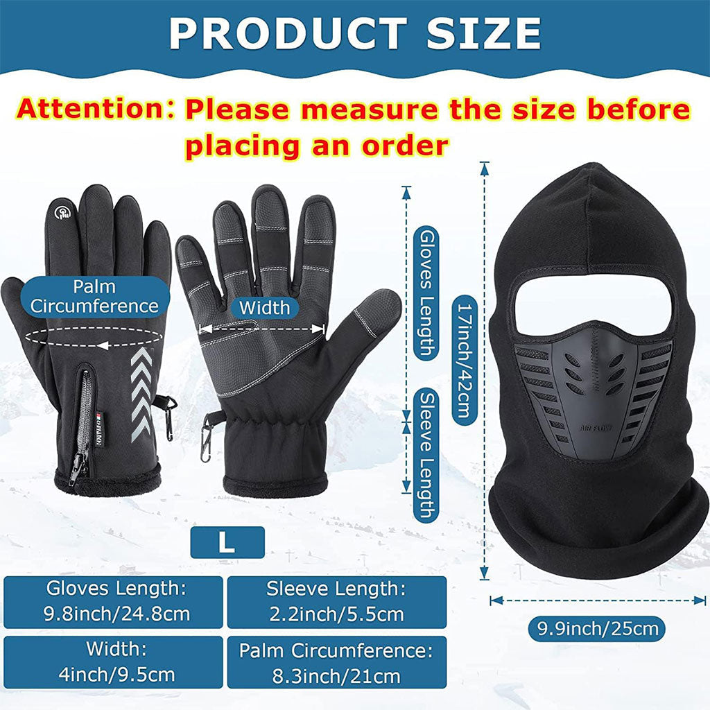 Pack Cagoule d’hiver Excefore avec gants thermiques pour écran tactile – طقم قناع وجه مع قفازات شتوية