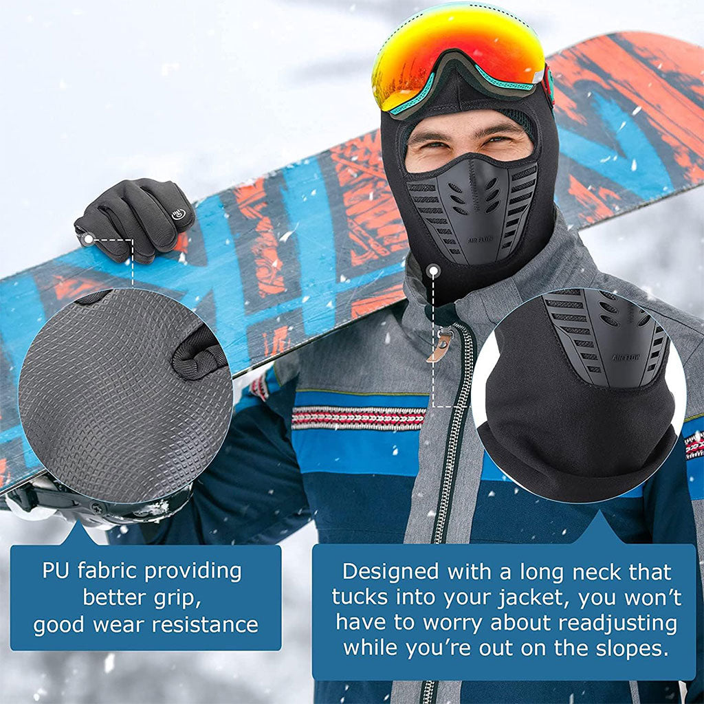 Pack Cagoule d’hiver Excefore avec gants thermiques pour écran tactile – طقم قناع وجه مع قفازات شتوية