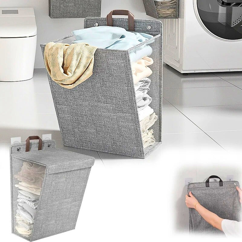 Panier à linge mural pliable pour vêtements sales, rangement pour linge, grande capacité تنزوت