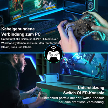 Manette de Jeu Filaire avec Éclairage Néon RGB PG-002W