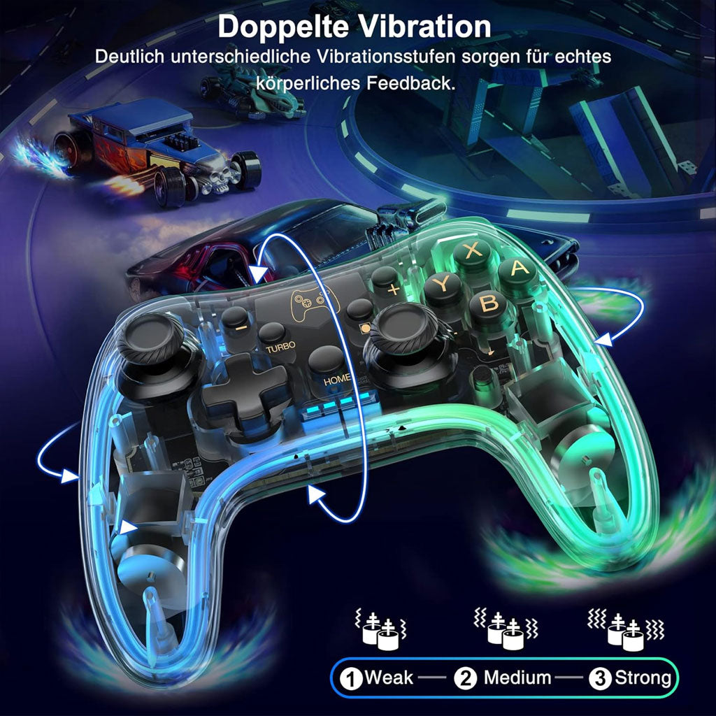 Manette de Jeu Filaire avec Éclairage Néon RGB PG-002W