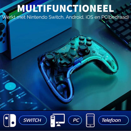 Manette de Jeu Filaire avec Éclairage Néon RGB PG-002W
