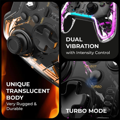 Manette de Jeu Filaire avec Éclairage Néon RGB PG-003 - يد تحكم بأضواء ملونة