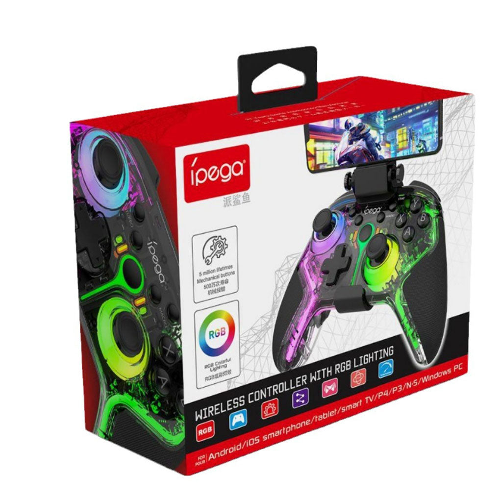 Manette de jeu sans fil IPEGA PG-9666TH avec poignets lumineux RGB - يد تحكم لاسلكية