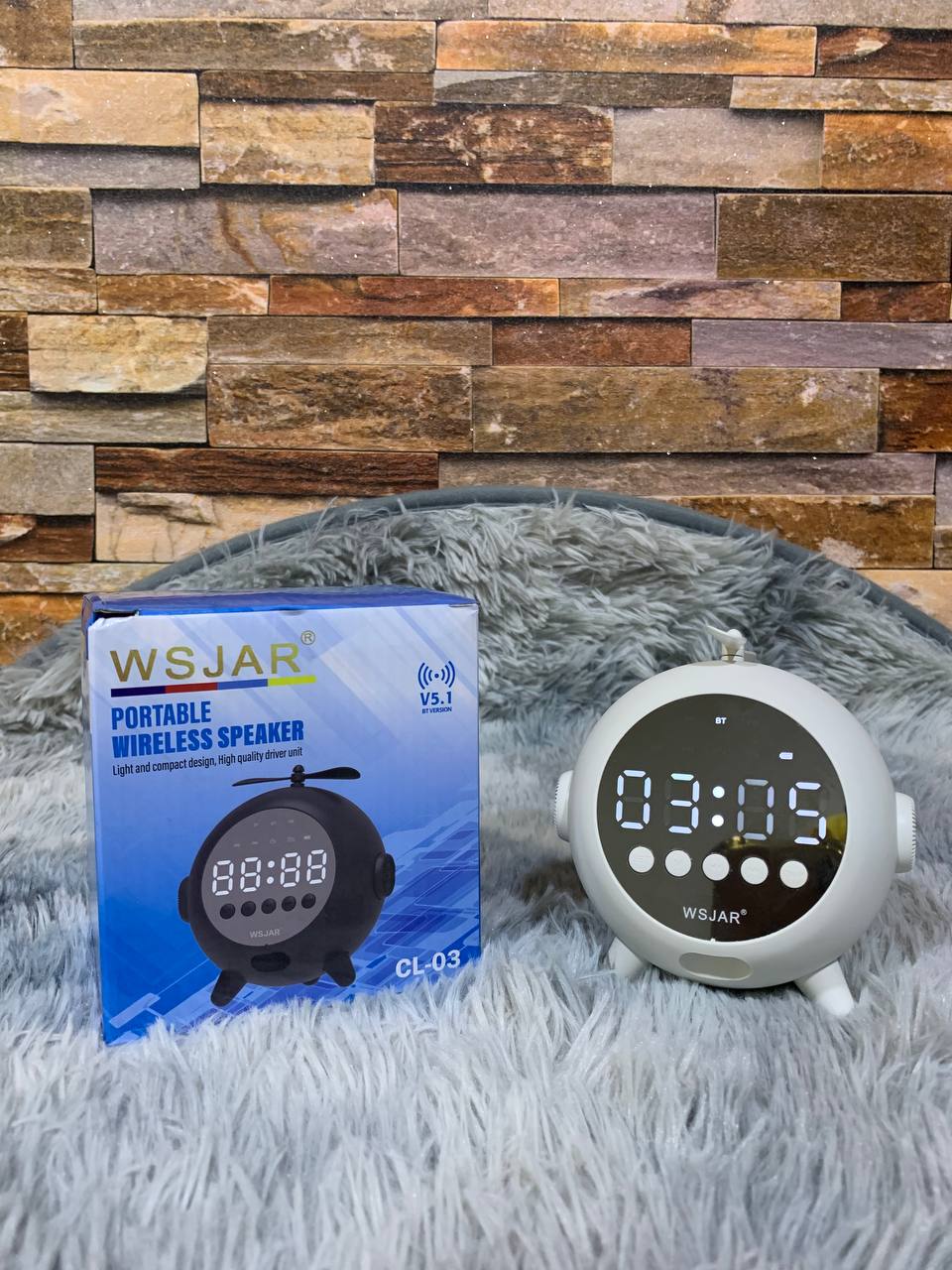 Réveil Numérique à Miroir Rechargeable avec Haut-parleur Portable Bluetooth 5.0