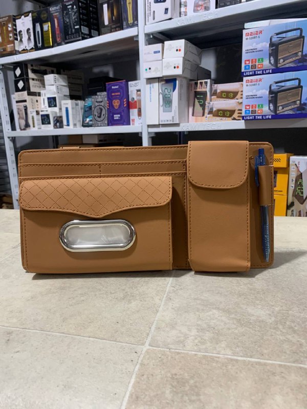 Sac de rangement universel pour pare-soleil de voiture avec étui à lunettes, porte