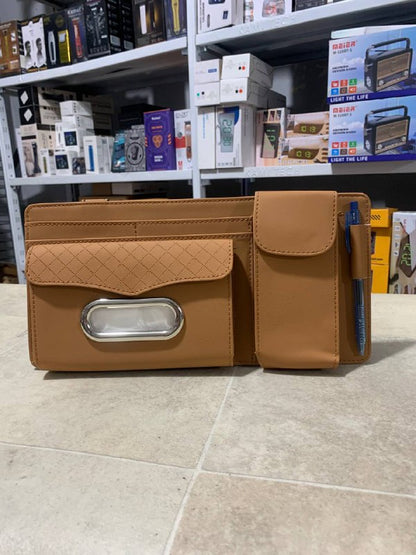 Sac de rangement universel pour pare-soleil de voiture avec étui à lunettes, porte