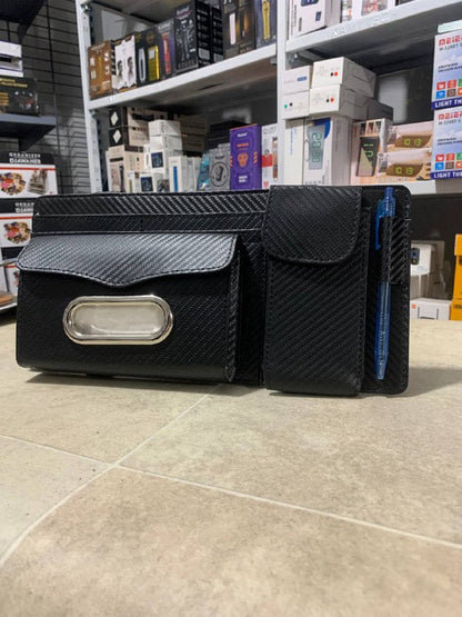 Sac de rangement universel pour pare-soleil de voiture avec étui à lunettes, porte