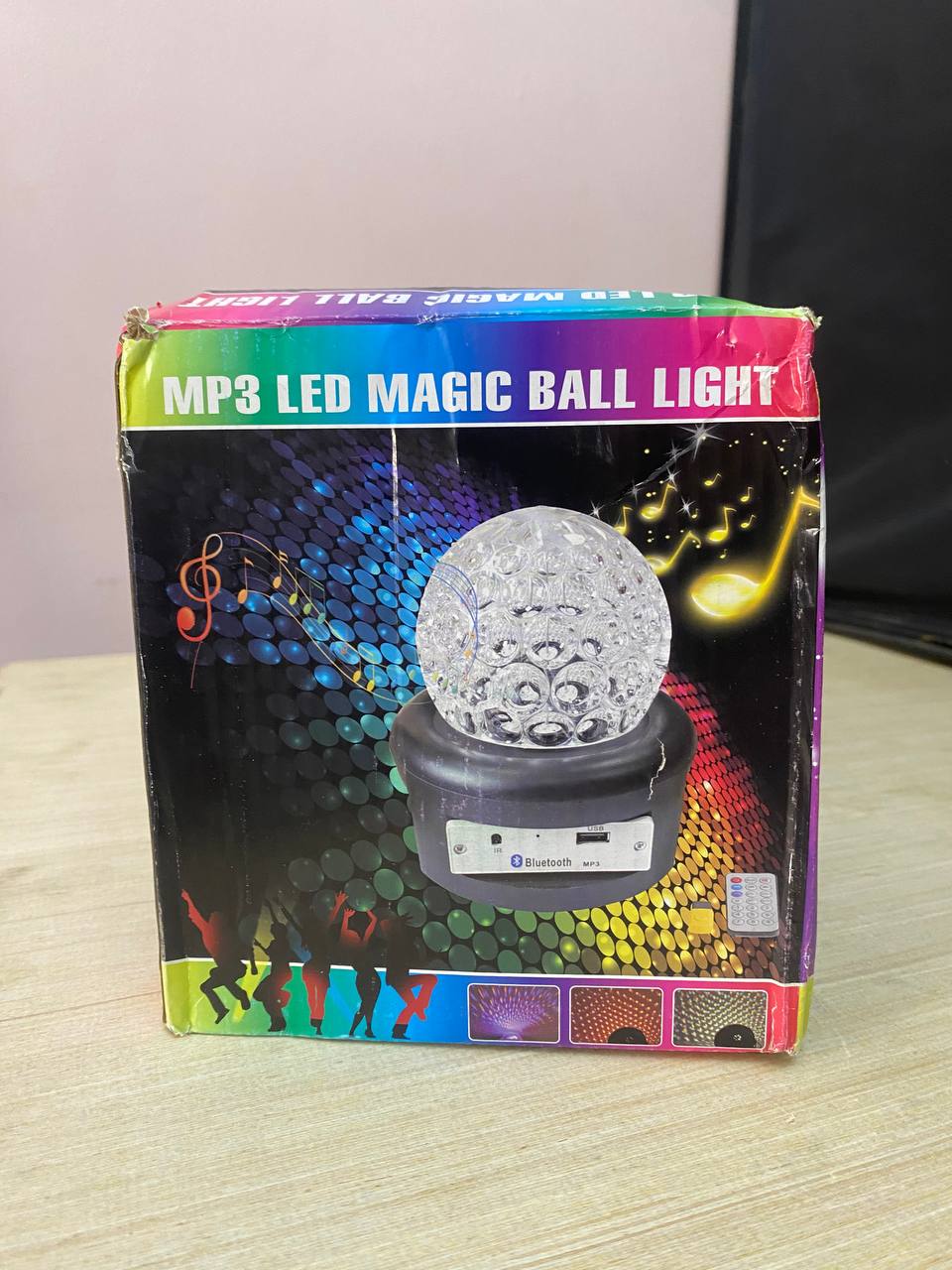 Boule magique Disco Ball haut-parleur Bluetooth, USB, colorée, rotative à 360 degrés 6 Colors