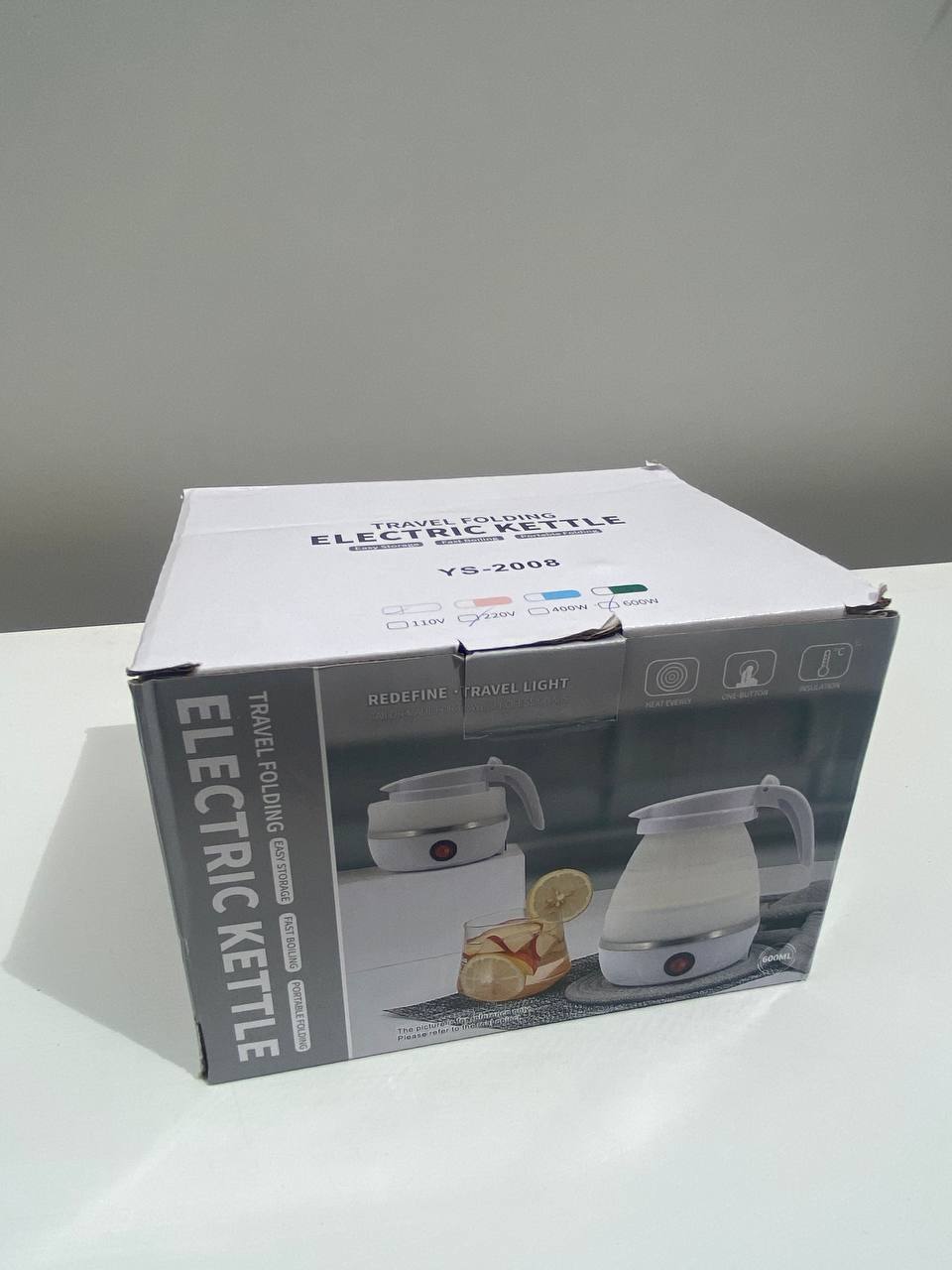 Bouilloire électrique pliable, portable et pliable de voyage – 600 ml