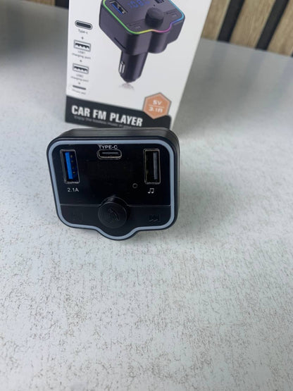Transmetteur FM Bluetooth et Chargeur de Voiture 12-24V - شاحن متعدد المنافذ للسيارات والشاحنات