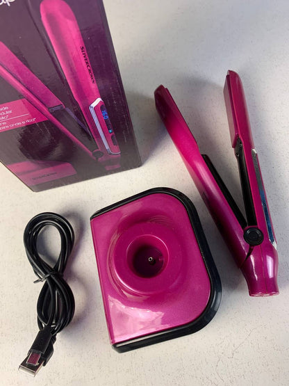 Mini Lisseur à cheveux rechargeable USB avec Base de Chargement - مكواة شعر لاسلكية 2 في 1