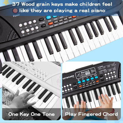 Piano éducatif à clavier électronique pour enfants, avec microphone et 37 touches - بيانو تعليمي بـ 37 مفتاحاً للأطفال