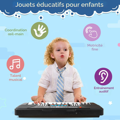 Piano éducatif à clavier électronique pour enfants, avec microphone et 37 touches - بيانو تعليمي بـ 37 مفتاحاً للأطفال