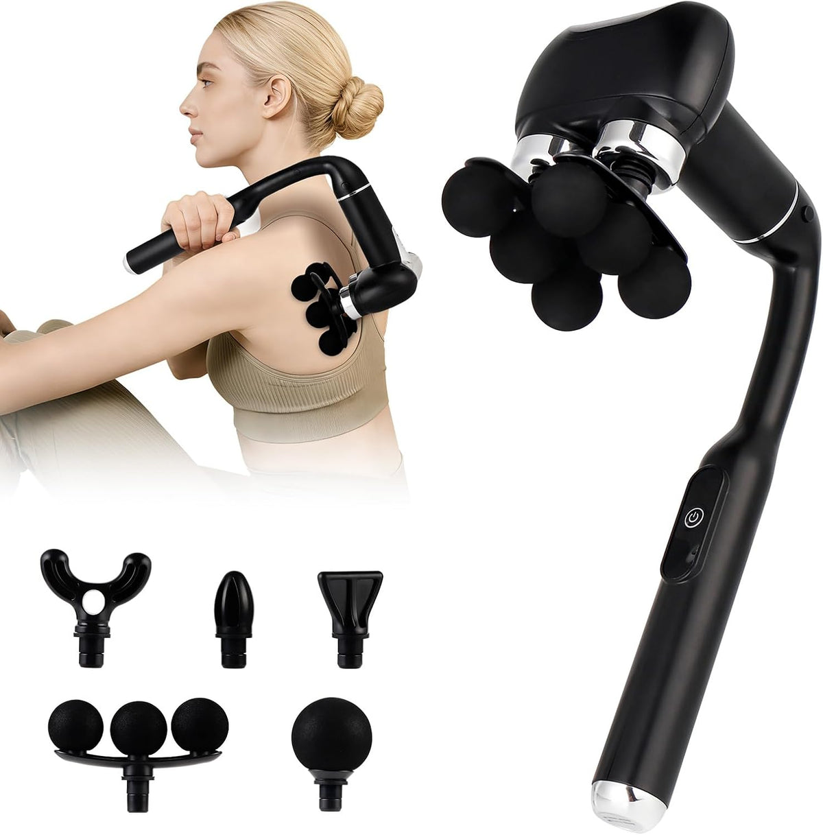 Pistolet de Massage Musculaire Électrique à 6 Têtes - جهاز مساج تدليك العضلات بـ 6 رؤوس