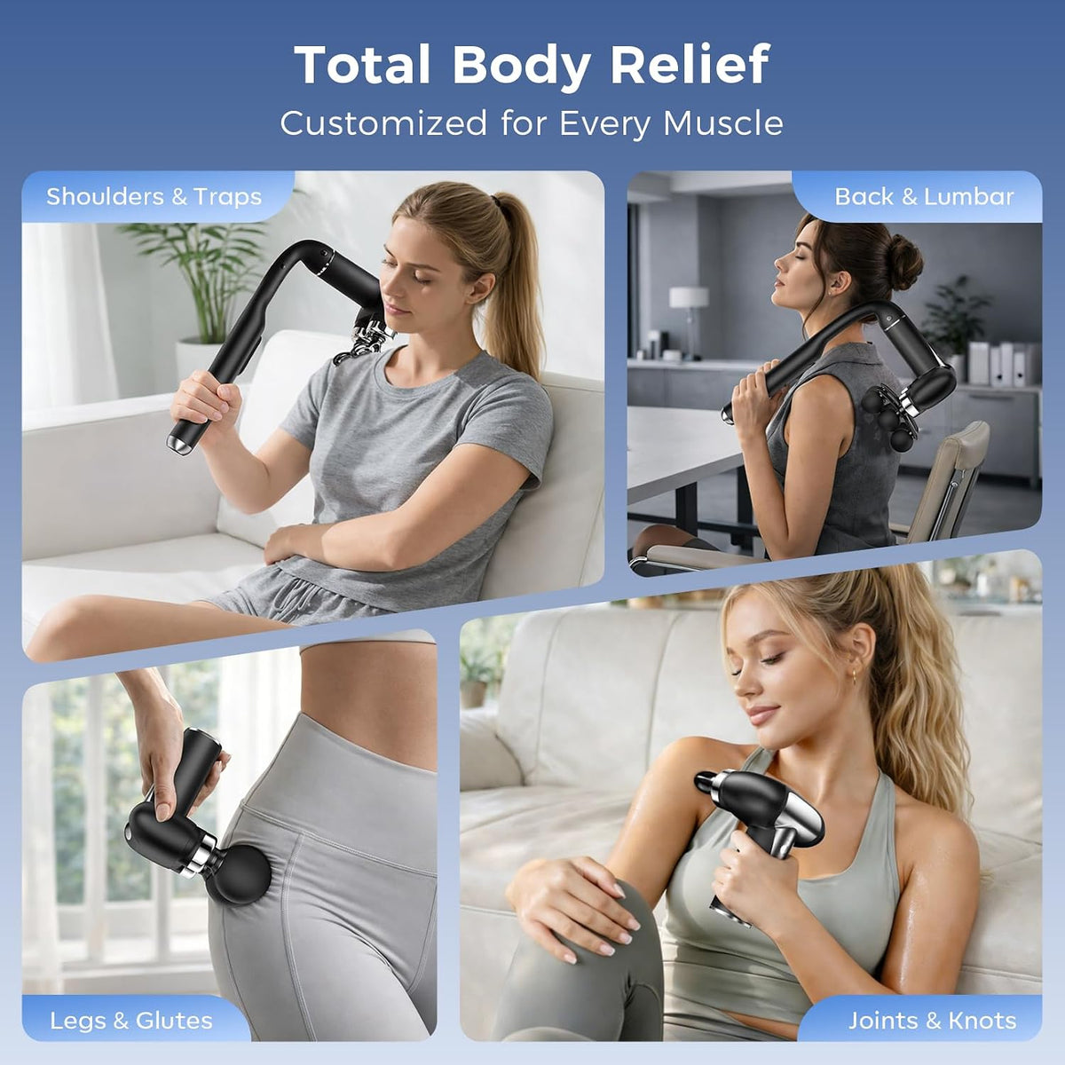 Pistolet de Massage Musculaire Électrique à 6 Têtes - جهاز مساج تدليك العضلات بـ 6 رؤوس