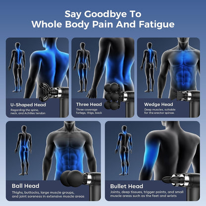 Pistolet de Massage Musculaire Électrique à 6 Têtes - جهاز مساج تدليك العضلات بـ 6 رؤوس
