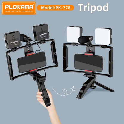 Kit de création de contenu 5 en 1 double éclairage avec microphone haute définition - طقم صناعة المحتوى 5 في 1