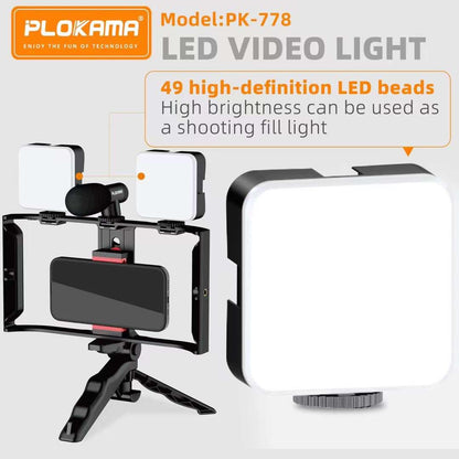 Kit de création de contenu 5 en 1 double éclairage avec microphone haute définition - طقم صناعة المحتوى 5 في 1