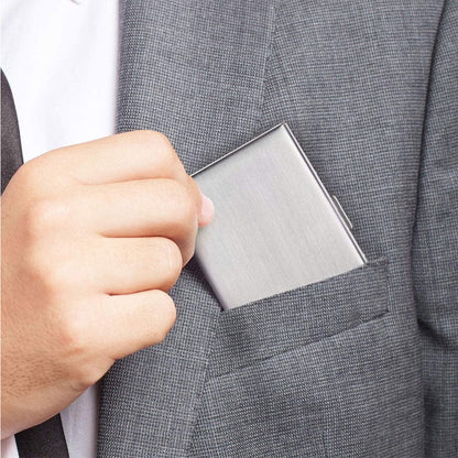 Étui portefeuille en acier noir avec protection RFID pour 6 cartes de crédit – محفظة بطاقات الإئتمان