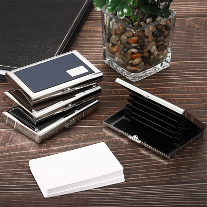 Étui portefeuille en acier noir avec protection RFID pour 6 cartes de crédit – محفظة بطاقات الإئتمان