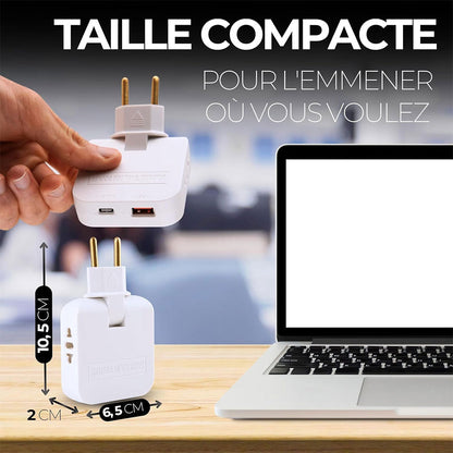 Pack 2 Multiprise Murale Plate Derrière Meuble avec USB – مقبس طاقة