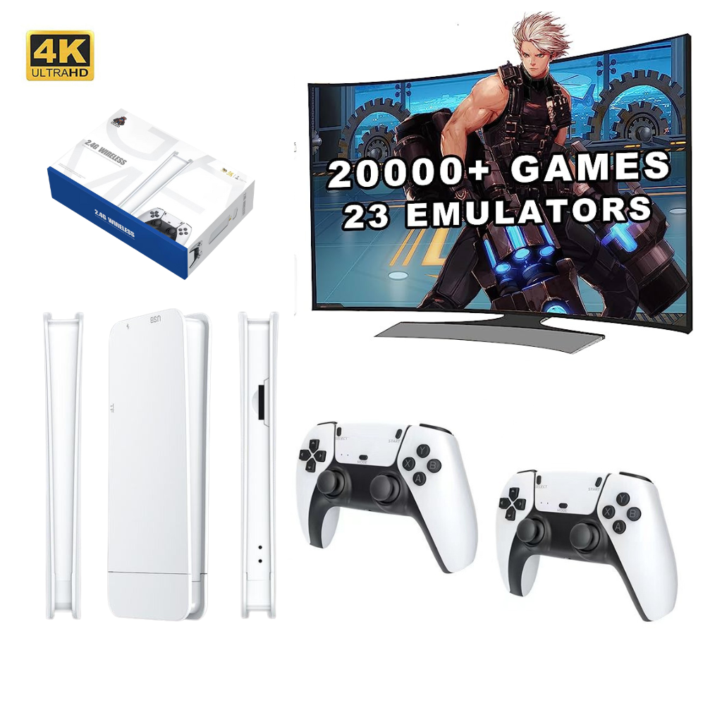 M15 Game Stick Pro Console de jeu vidéo 4k Rétro +20000 Jeux classiques HD 4K avec 2 manette sans fil