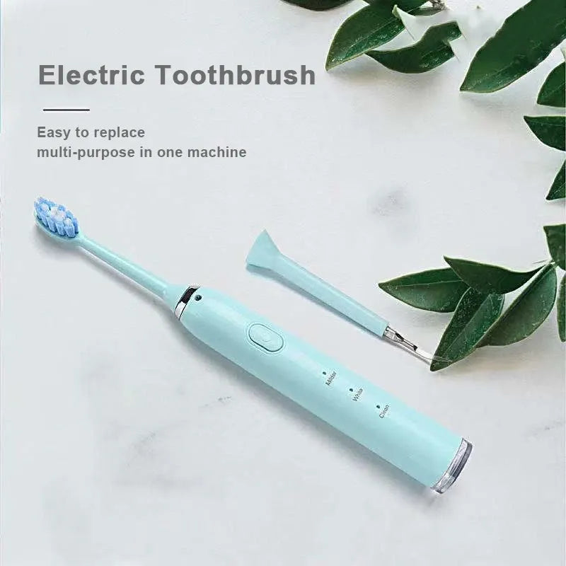 Brosse à dents à ultrasons 3en1 Nettoyeur de dents étanche IPX7 Kit de nettoyage dentaire en mode muet à trois vitesses avec charge USB