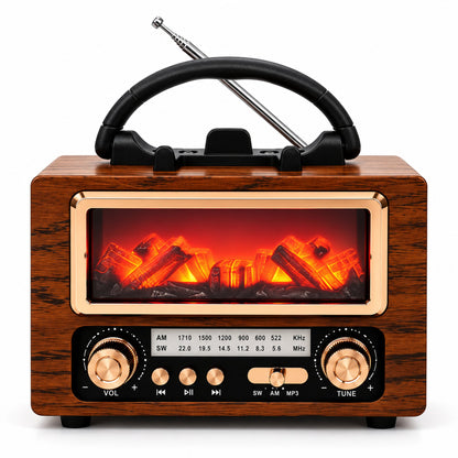 Radio Rétro Bluetooth NS-901BT avec Effet Braises Lumineuses - راديو كلاسيكي بلوتوث بإضاءة الجمر الزخرفية