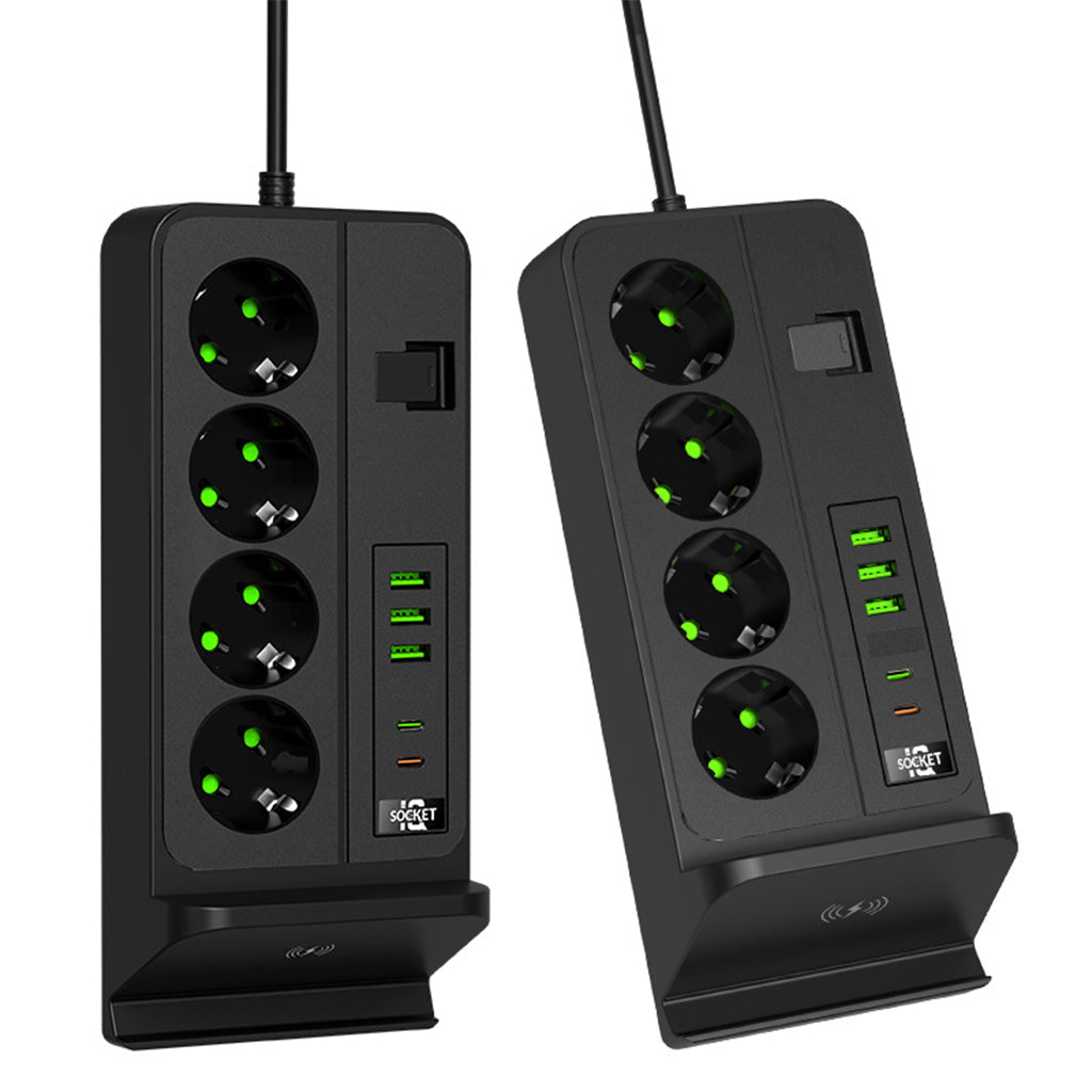 Multiprise POWER SOCKET 2500W avec USB, Type-C et chargement sans fil – مقبس طاقة وشاحن لاسلكي