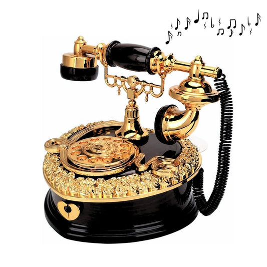 Boîte à musique créative en forme de cœur téléphone vintage décoration pour maison تنزوت