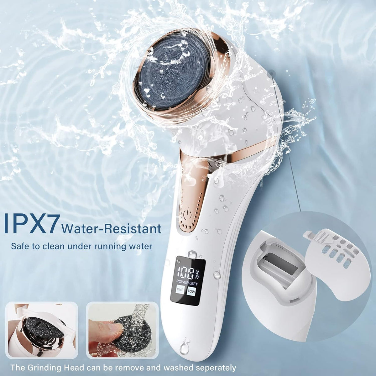 Râpe Anti-Callosités Électrique avec Aspirateur Intégré - أداة إزالة الجلد الميت وتنعيم القدمين مع شفاط مدمج