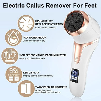 Râpe Anti-Callosités Électrique avec Aspirateur Intégré - أداة إزالة الجلد الميت وتنعيم القدمين مع شفاط مدمج