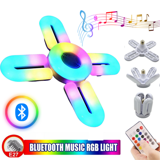 Ampoule RGB pliante haut-parleur Bluetooth, télécommande E27,48W - تنزوت