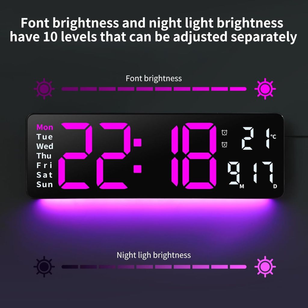 Horloge Numérique LED Murale et Table – ساعة رقمية تنزوت