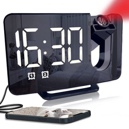 Réveil LED numérique Intelligent avec projection Et radio FM et téléphone charge USB