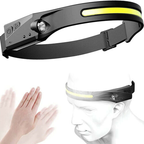 Lampe frontale 6000LM COB à Induction Rechargeable 5 Modes