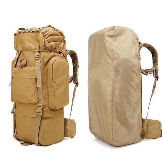 Sac à dos Randonnée professionnel en toile de Camouflage étanche à double épaule 90 L – kaki تنزوت
