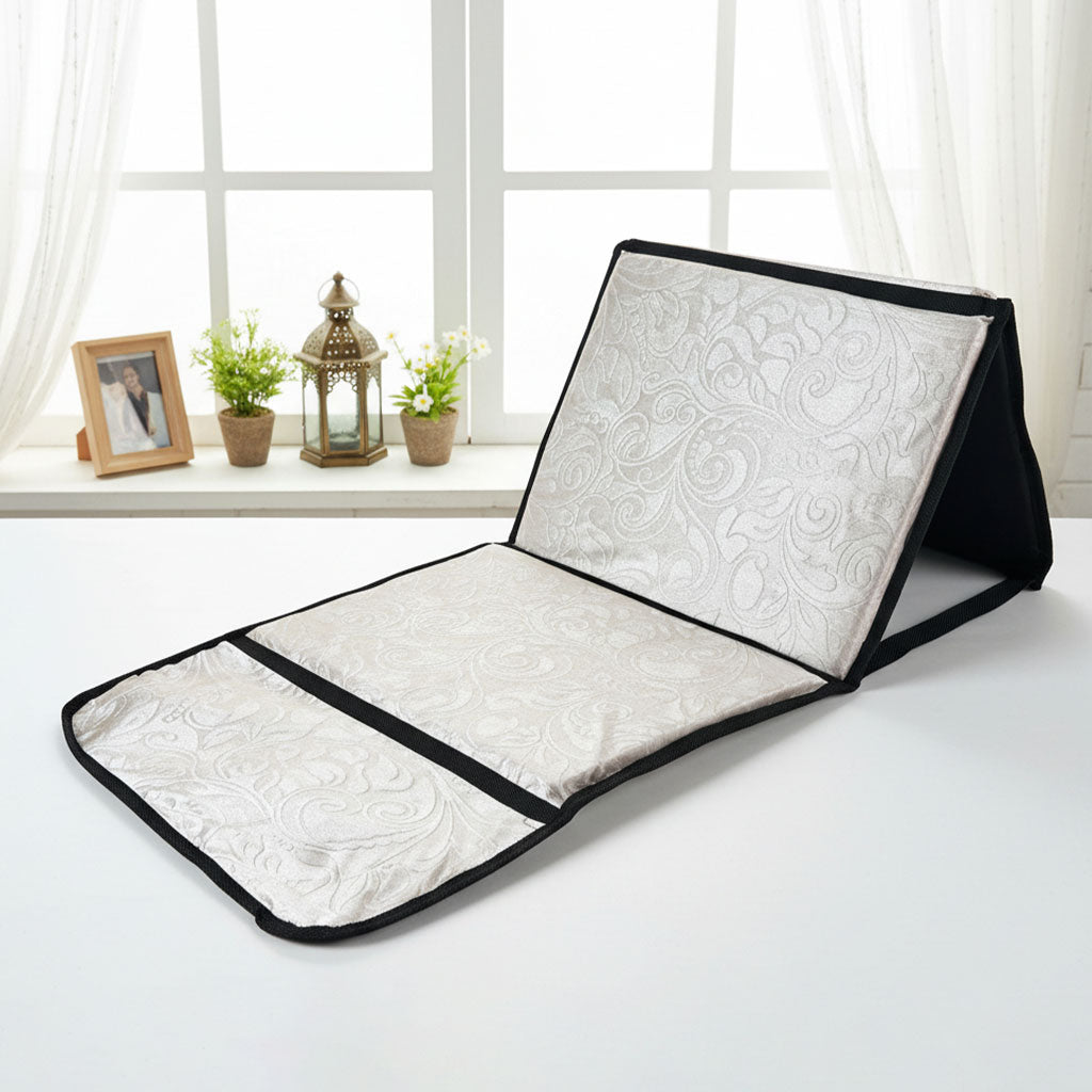 Tapis de Prière Sultan Pliable avec Dossier et Poche Arrière V2 – سجادة صلاة سلطان قابلة للطي مع مسند ظهر