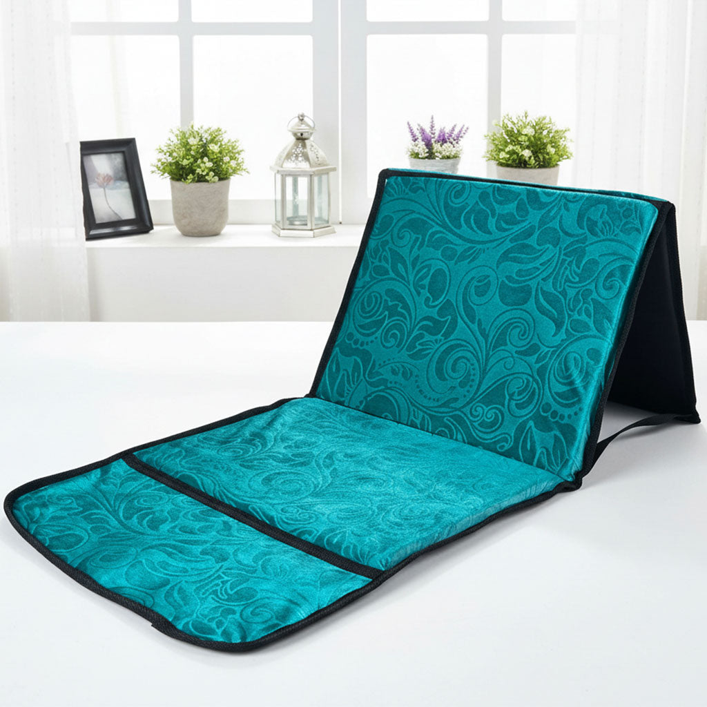 Tapis de Prière Sultan Pliable avec Dossier et Poche Arrière V2 – سجادة صلاة سلطان قابلة للطي مع مسند ظهر