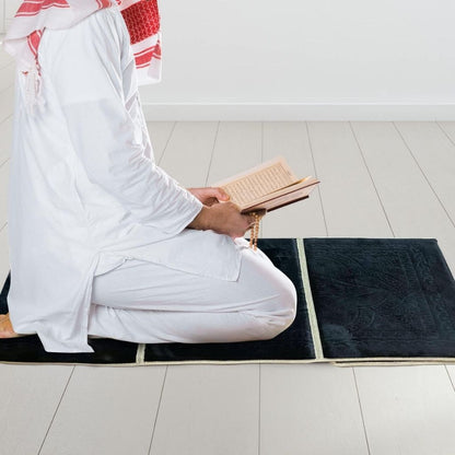 Tapis de Prière Sultan Pliable avec Dossier et Poche Arrière V2 – سجادة صلاة سلطان قابلة للطي مع مسند ظهر