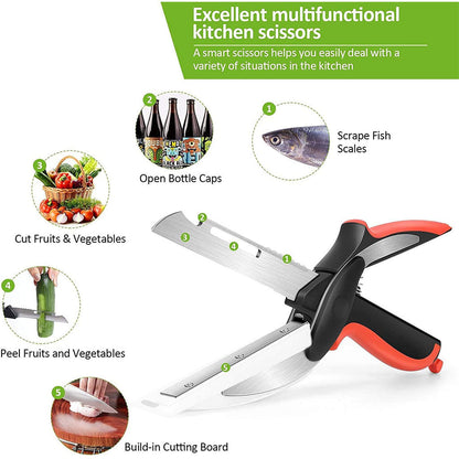 Ciseaux de cuisine Multifonctionnel 5en1 Rapide et facile à Utiliser
