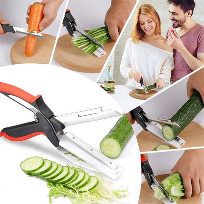 Ciseaux de cuisine Multifonctionnel 5en1 Rapide et facile à Utiliser