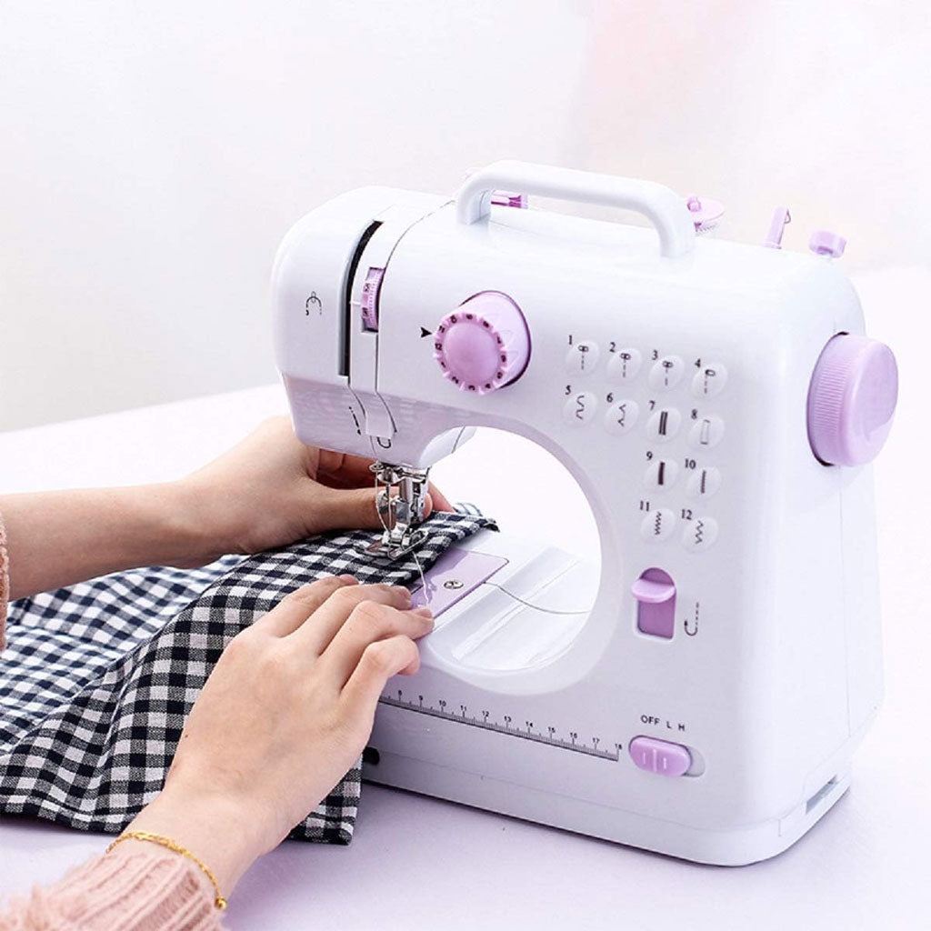 Machine à coudre portable 12 points 2 vitesses avec veilleuse LED et pédale - ماكينة خياطة محمولة