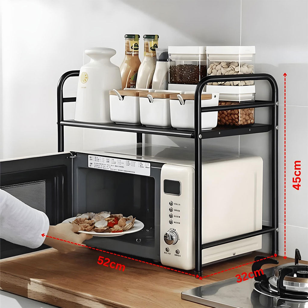 Support pour four à micro-ondes et étagère de rangement 2 étages – منظم أغراض وحامل ميكروويف - تنزوت